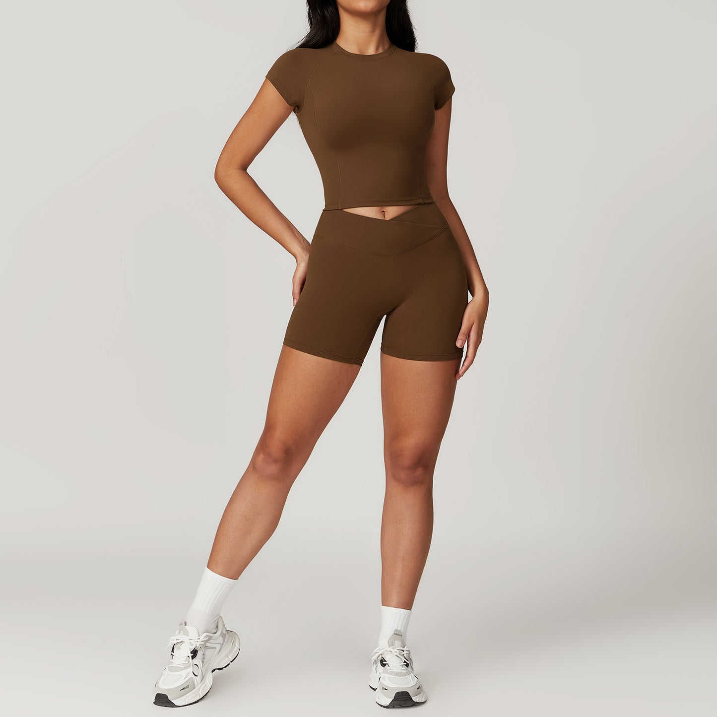 Tight Quick-drying Yoga Suit Women's Running Sports Short Sleeve Back-shaping Workout Clothes