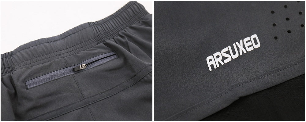 Men Running Shorts 2 in 1 Quick Dry Sport Shorts Athletic Training