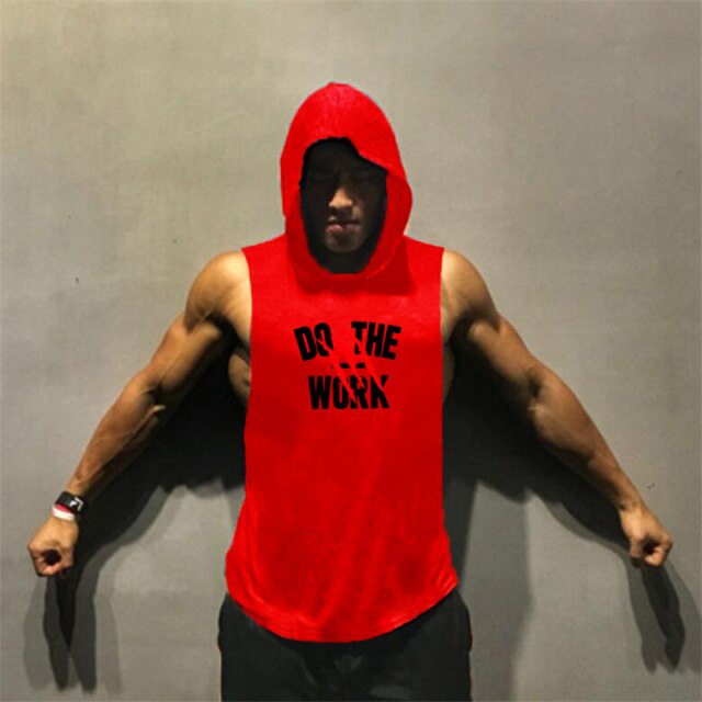 Men Hooded Vest Brand Clothing Bodybuilding T Shirt Fitness