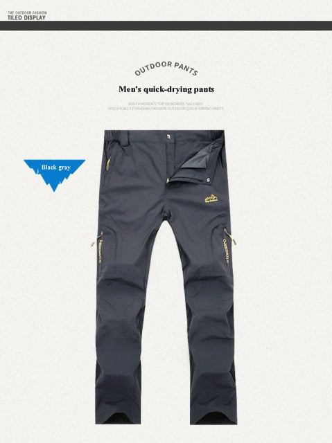 Mens Hiking Pants Sport Tactical Waterproof Wear-Resistant Cargo Trousers