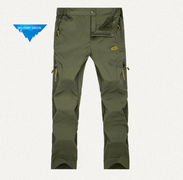 Mens Hiking Pants Sport Tactical Waterproof Wear-Resistant Cargo Trousers