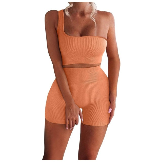Seamless Gym Shorts Set