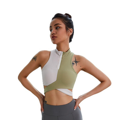 Women's Fashion Front Zipper Sports Bra