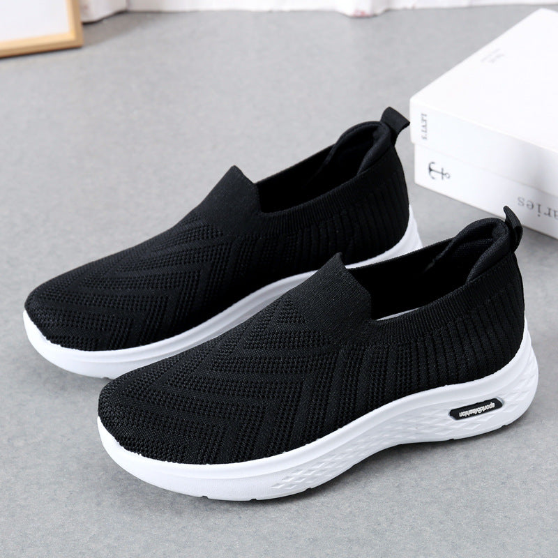 Casual Mesh Shoes Sock Slip On Flat Shoes For Women Sneakers Casual Soft Sole Walking Sports Shoe