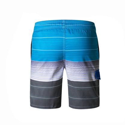 Men's Swim Trunk Striped Quick Dry Elastic Waistband Beach Surf Short