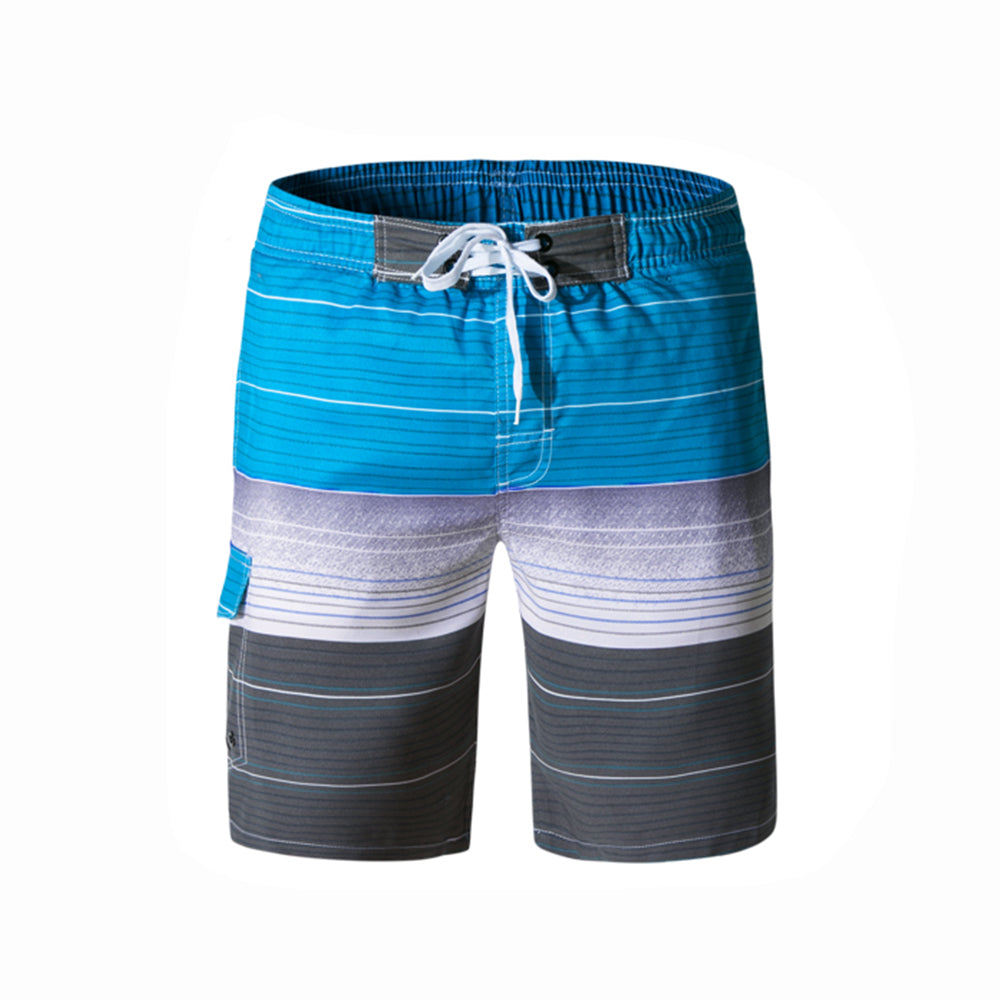 Men's Swim Trunk Striped Quick Dry Elastic Waistband Beach Surf Short