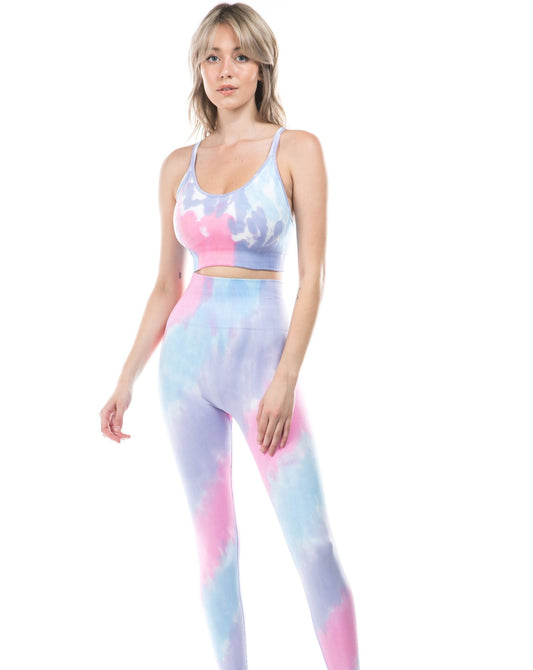 Tie-Dye Strappy Back Active Set Purple