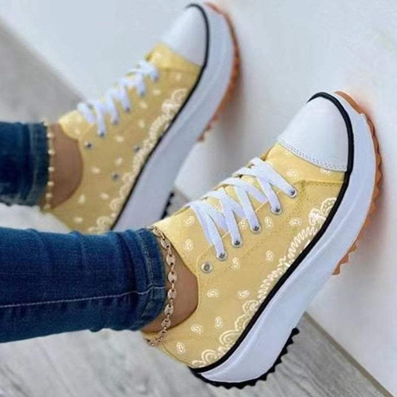 Fashion Women Sneakers Casual Sport Shoes Pattern Canvas