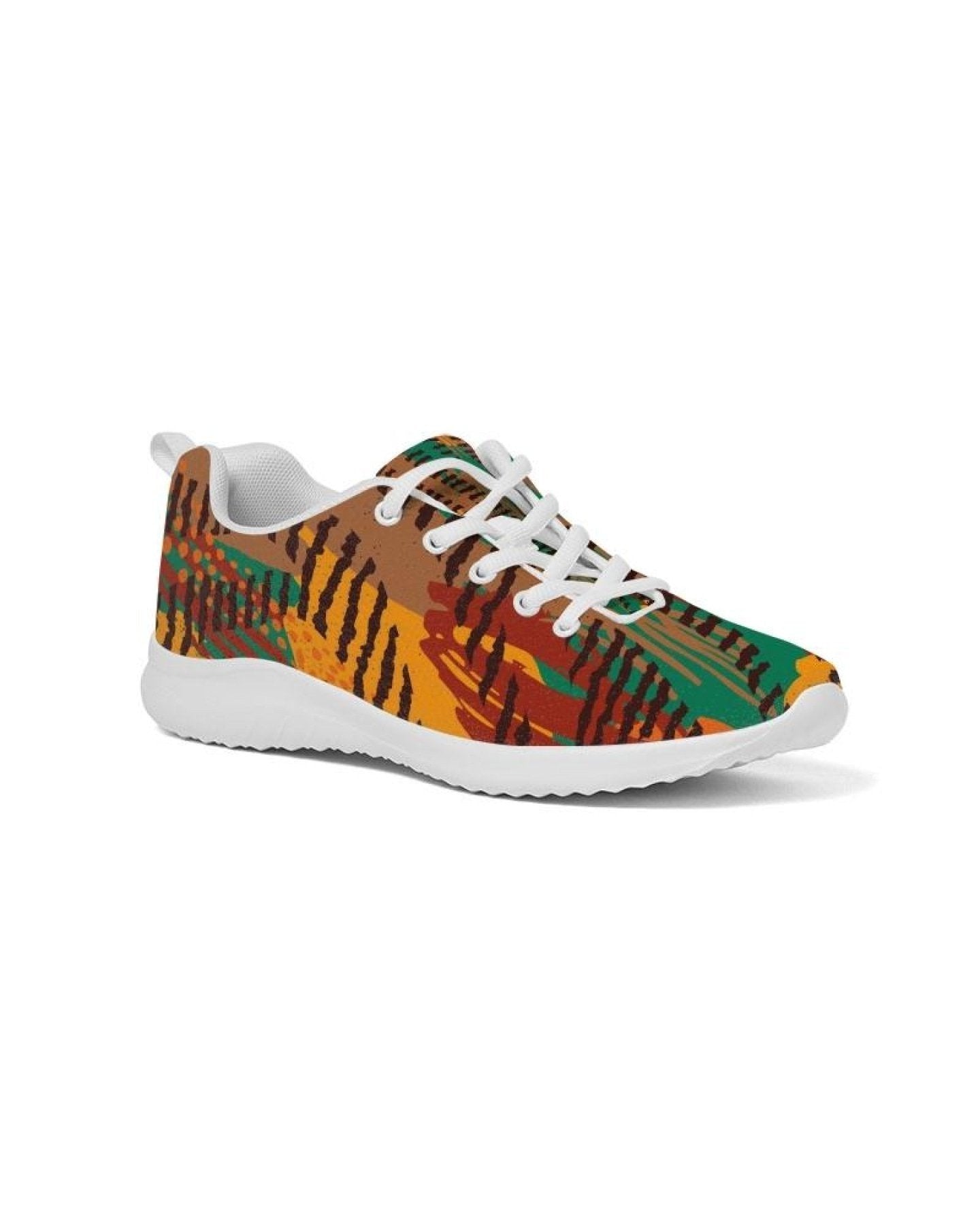Womens Athletic Sneakers Brown Gold Print Running Shoes