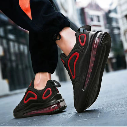 Casual Air Cushion Black Shoes Men Outdoor Breathable  Lace-up Sneakers Running Sports Shoes