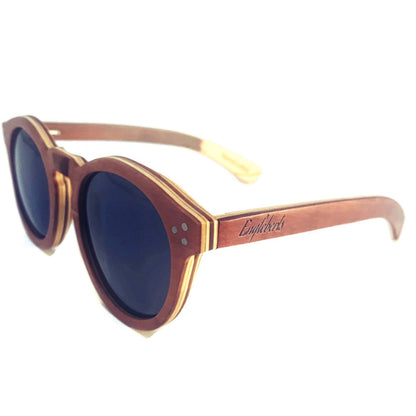 Cinnamon Swirl Skateboard Sunglasses, Polarized with Wooden Case