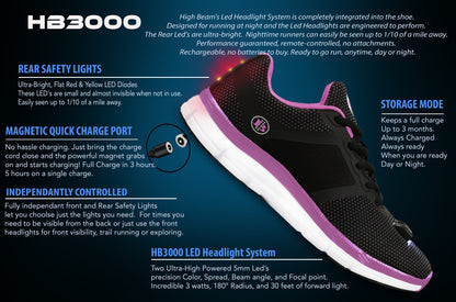 Women's Night Runner Shoes With Built-in Safety Lights