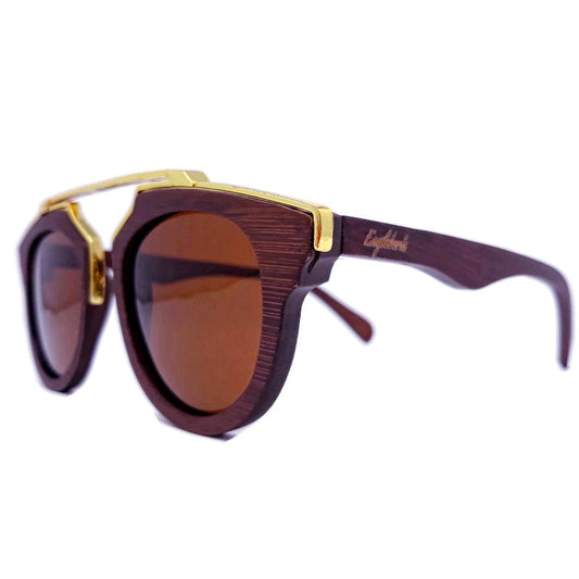 Cherry Wood Full Frame, Polarized with Gold Trim, Handcrafted