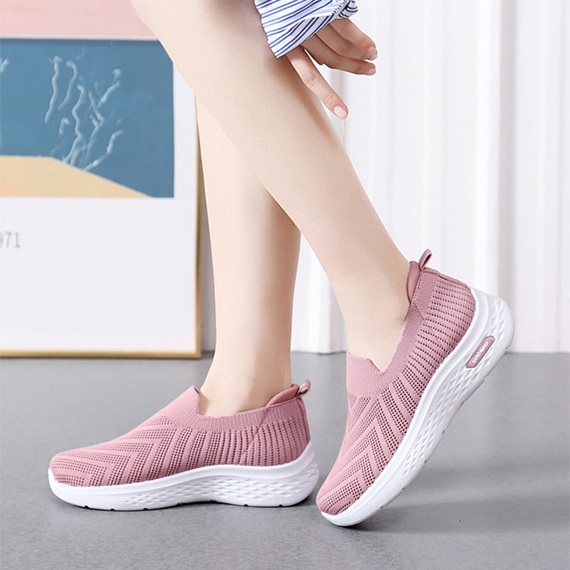 Casual Mesh Shoes Sock Slip On Flat Shoes For Women Sneakers Casual Soft Sole Walking Sports Shoe