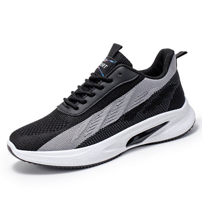 Color-blocked Mesh Sneakers Men Breathable Comfortable Casual Fashion Lace Up Wear-resistant Walking Running Sports Shoes