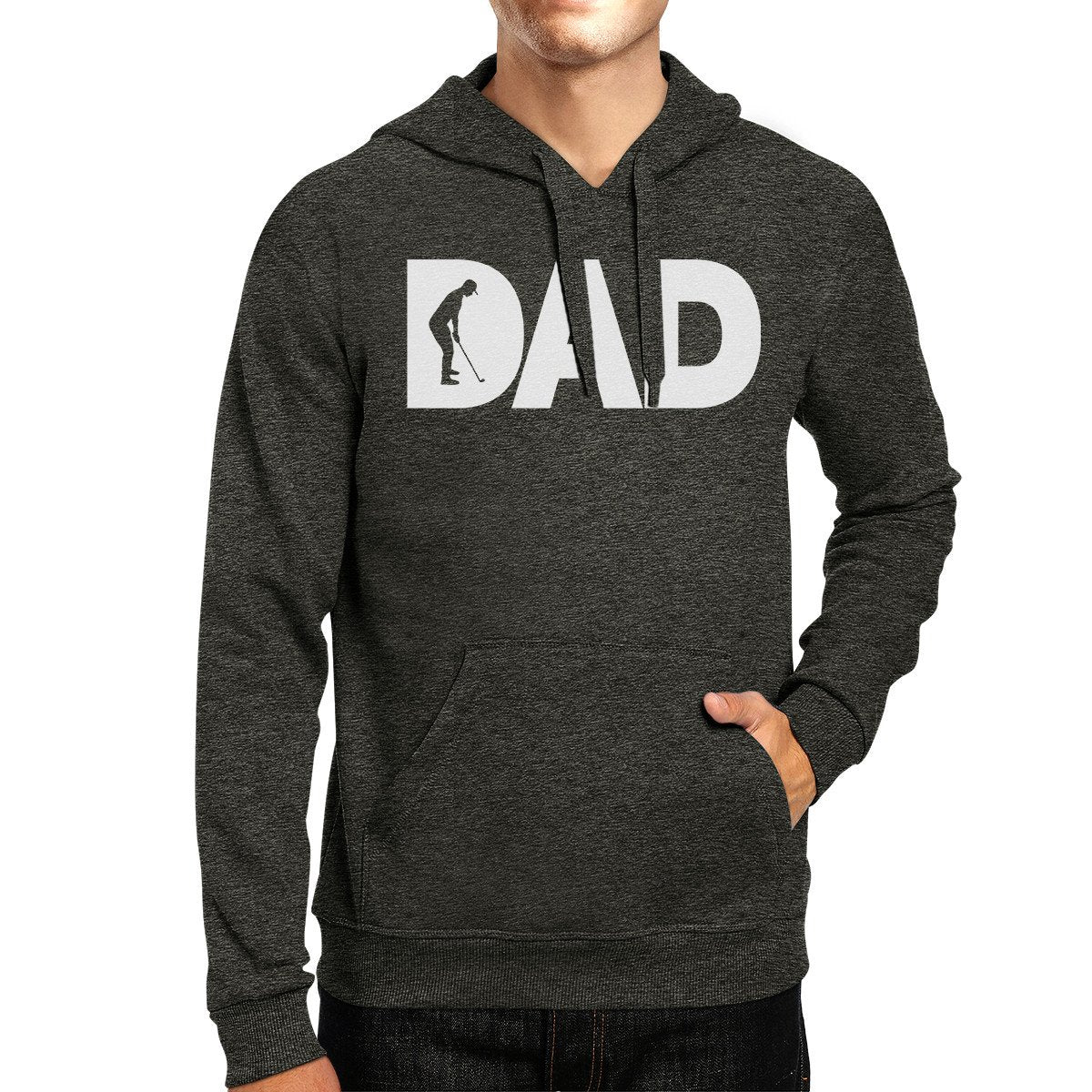 Dad Golf Gray Unisex Pullover Hoodie Fleece Golf