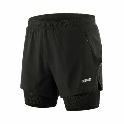 Men Running Shorts 2 in 1 Sports Shorts Quick Dry Active Training