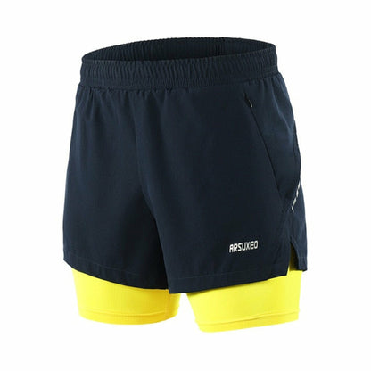 Men Running Shorts 2 in 1 Sports Shorts Quick Dry Active Training