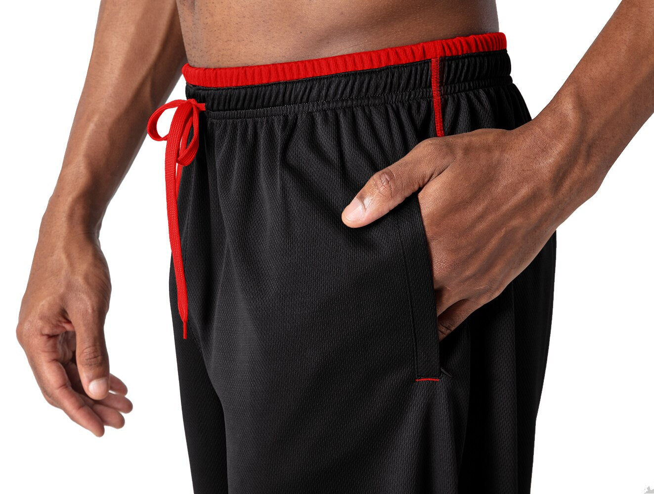 Breathable Mesh Sportswear Pants Men's Casual Trousers Elastic Waist