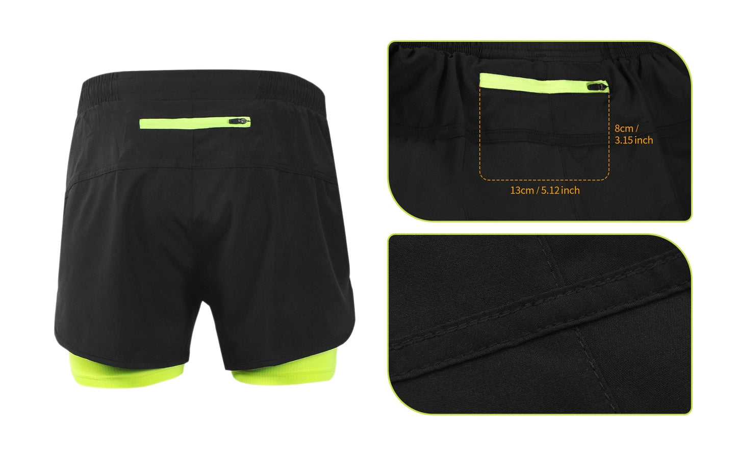 Men Running Shorts Outdoor Sports Training Exercise Jogging Gym