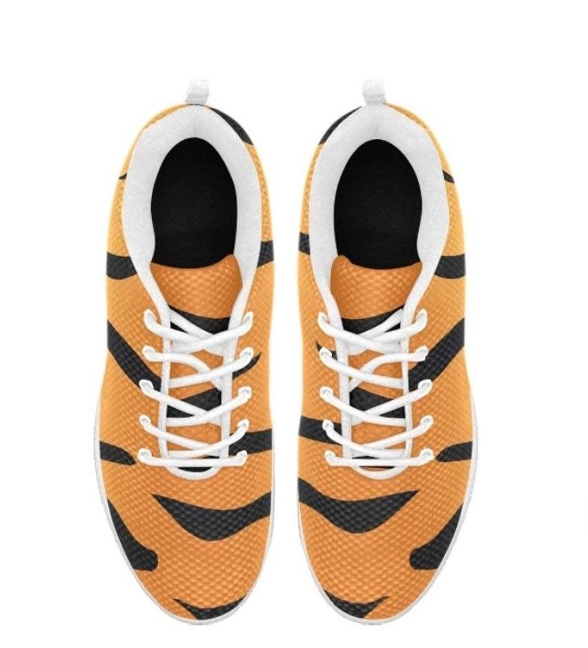Womens Sneakers,  Orange And Black Tiger Striped  Running Shoes