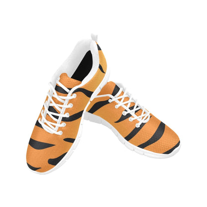 Womens Sneakers,  Orange And Black Tiger Striped  Running Shoes