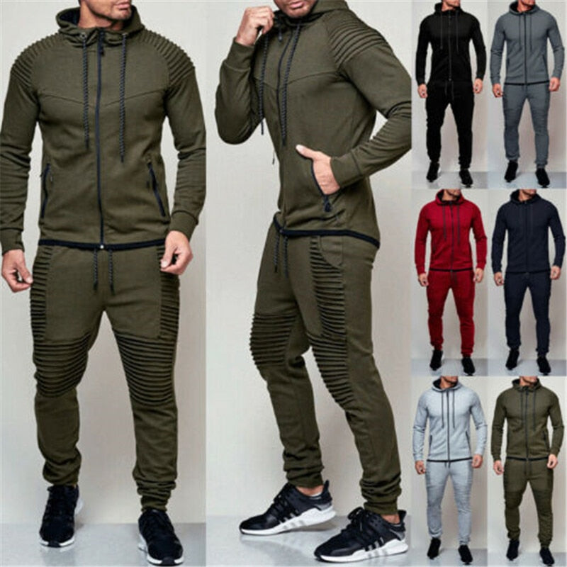 Men Casual Tracksuit Sport Set