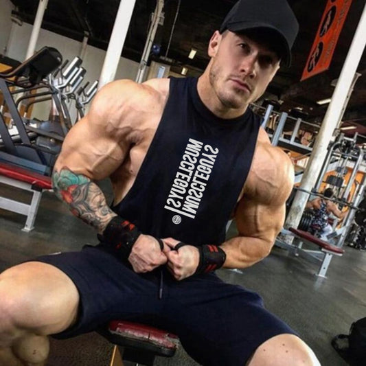 Mens Sleeveless top Workout Bodybuilding  Weight lifting