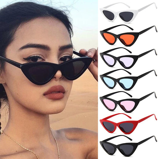 Women Cat Eye Sunglasses Designer Mirror Black Triangle UV400