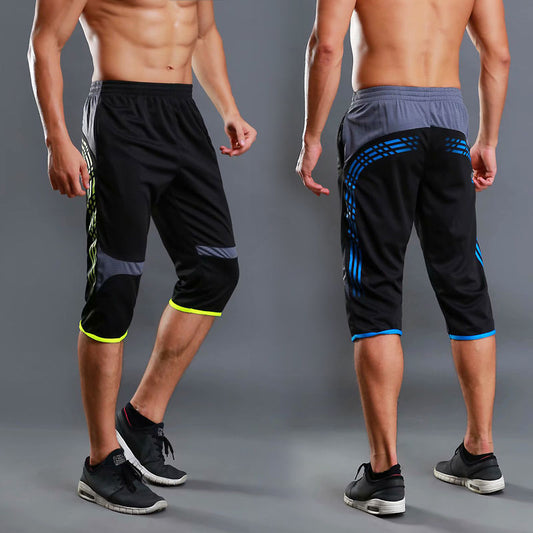 Mens 3/4 Sports Running short Pants Fitness Workout