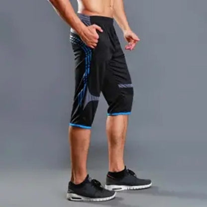 Mens 3/4 Sports Running short Pants Fitness Workout