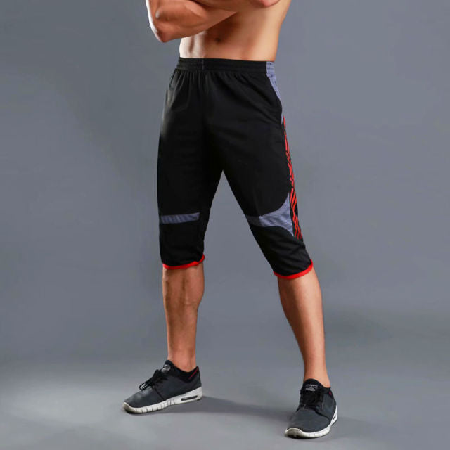 Mens 3/4 Sports Running short Pants Fitness Workout