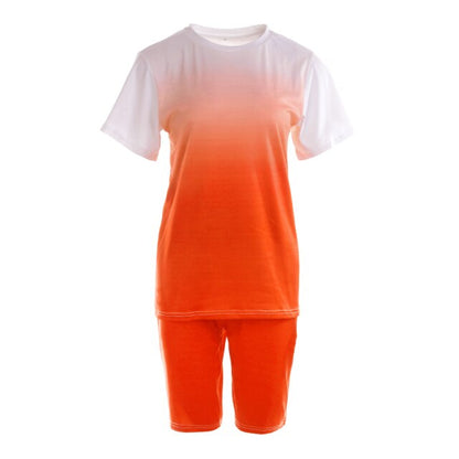 Women Sports Suit Neon Top Short Tracksuit Set