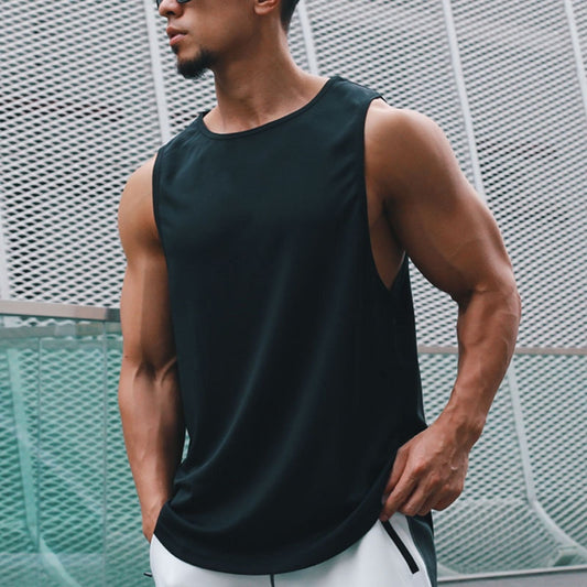 Men's Solid Color Tank Top Training Breathable Sports Vest