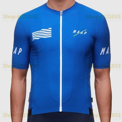 Pro Cycling Jersey Men Air MTB M flag sport wear Ice blue