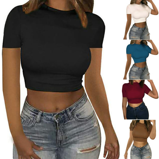 Women Ladies Short Sleeve Yoga T-Shirt Fashionable Slim Versatile