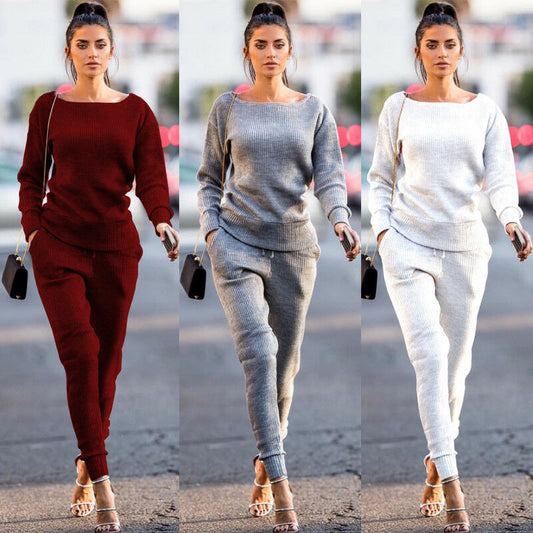 Women Tracksuit Long Sleeve Sets Sport Wear Casual Suit